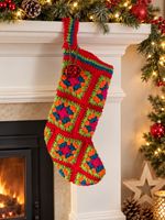 Handmade Large Crochet Christmas stocking. 29 cm 