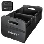luwiscook Car Boot Organiser Bag, 34L Collapsible 2 without Lid, Black 