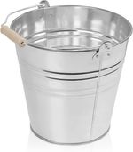 Galvanized Steel Bucket with Handle 10/12/15L for Cleaning, Drink Cooler Buckets