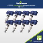 DuroSense Compact TPMS Tyre Pressure BLANK Programmable Sensor - 8 Pack Silver