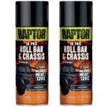 Raptor Roll Bar Chassis Coating Gloss Black 366ml Spray Paint Heat Resistant x2