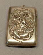 Antique Japanese Chinese Solid Silver Vesta Case