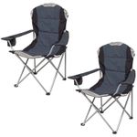 High Back Folding Camping Chair | 2 Set |Carry Bag  | Slate Grey