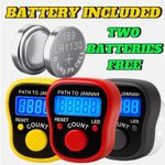 LED Ring Tally Counter with 2 Extra Batteries Free Digital Clicker Thasbih Zikr