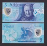 UNC St Helena £5 Five Pounds 2026 Polymer A Prefix King Charles III