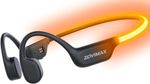 2026 Bone Conduction Headphones with Adjustable LED Safety Black-Orange