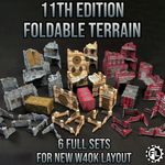 11th Edition Folding Terrain FOOTPRINTS INCLUDED Full Board Set 40K Compatible
