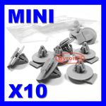 10 x BMW MINI WHEEL ARCH TRIM GREY CLIPS FASTENERS ONE S COOPER R50 R52 R53 R56