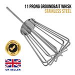 Groundbait Whisk 11 Prong Angler Fishing Bait Mixer Stainless Steel High Quality