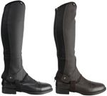 Hy Equestrian Adults Synthetic Combi Leather Half Chaps Gaiter Black/Brown XS-XL