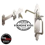 GATEMATE RUST RESISTANT *STAINLESS STEEL* HEAVY GOTHIC SUFFOLK LATCH W/ FIXINGS