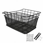Rear Bike Basket with Mounting Hardware Heavy Duty for Errands