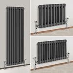 Traditional Cast Iron Style Radiator Anthracite 2 Column Double Vintage Designer