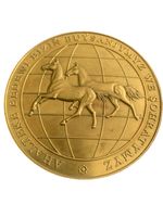 80 Mm Double Sided Medal Gilt Plated Turkish Horse 🐎 Medal