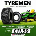All sizes of Turf tyre, Lawn mower tyres, Lawn mower inner tubes, Ride on mower