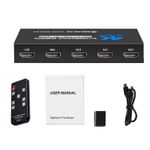 HDMI Switch 5 in 1 Out 4K@60Hz, 5x1 HDMI Switcher HDMI Selector Box w/IR Remote