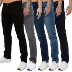 Enzo Straight Leg Jeans Mens Regular Fit Stretch Denim Trouser Pants All UK Size