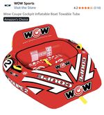 WOW Coupe Cockpit Inflatable Boat Towable Tube - 2 Person
