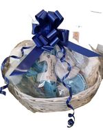 baby shower hamper luxury blue baby boy basket newborn mum to be boxed gift set