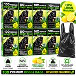 2400 Dog Poo Bags Extra Strong Tie Handles Doggy Bags Recyclable LEMON SCENTED