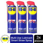 WD-40 Smart Straw Triple Pack, 3x WD40 450ml Multi-Use Lubricant 