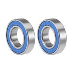 2 Pack 6902-2RS 15x28x7mm Ball Bearings Double Sealed Chrome Steel Blue Cover
