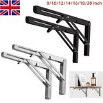 2-20X Folding Shelf Brackets Heavy Duty Collapsible Wall Mounted Table Bracket