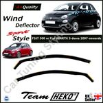 FIAT 500 or Fiat ABARTH 3-door 2007-onwards 2pc Wind Deflectors HEKO Tinted