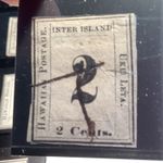 1863  Hawaii  2c Black on Grayish NUMERAL Inter-Island Scott #16 Used, cert #809