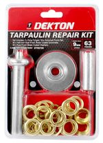 Dekton 63pc Tarpaulin Repair Kit Groundsheet Cover Repair Kit Tool Eyelet Gromme