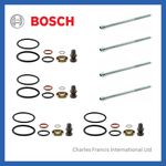 4 x GENUINE BOSCH INJECTOR SEAL KIT + BOLTS FOR  PD INJECTOR - VW BORA 1.9 TDi
