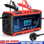 12V Smart Car Battery Charger Intelligent Pulse Repair GEL AGM EFB 6A 65℃+/-5℃