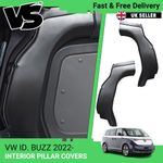 FITS VW ID BUZZ CARGO SWB 2022- BLACK REAR DOOR PILLAR COVERS TRIMS GUARDS