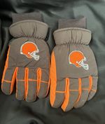 Men's Brown/Orange Thinsulate Insulated Lined Gloves Size L Wrist Logo