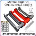 Flush mount door bolt template - 35,40, 44 or 55mm depth -150mm x 20mm  INC P&P