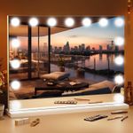 LED Hollywood Makeup Mirror Large Vanity Light Mirror with Dimmable LED Bulbs