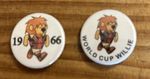 1966 World Cup Willie Pair Of 25mm Pin Badges