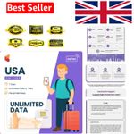 Travel SIM with Unlimited Data, Calls & Texts for USA & Hawaii - T-Mobile Pre...