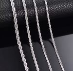 Charm 925 Sterling Silver 2,3,4MM Twisted Rope Chain Necklace Men Woman Jewelry