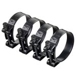 4 x Mikalor W2 Supra Black Stainless Steel Heavy Duty Clamp - (68mm-73mm)
