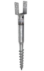 Galvanised Screw in Fence Post Spike Holder Support Base with Square Bracket