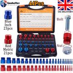 44Pcs Inch & Metric Set Nut & Bolt Thread Checker Identifier Thread Gauges Box