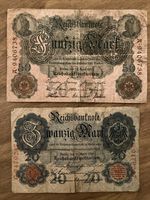 2 X Germany Banknotes. 20 & 50 Mark. Dated 1910. Reichsbanknote.