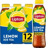 Lipton Ice Tea Lemon Soft Drink 500ml, (Pack of 12)