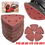93mm SANDING PADS TRIANGLE DELTA MOUSE SANDER SHEETS 40 60 80 120 240 GRIT SATC