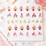 Nail Art Stickers Summer Glow in the Dark Flame Y2K Festival Drip Rainbow 3 Pack