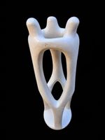 Abstract Marble Sculpture Modernist White Stone Ornament Art