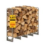 Firewood Log Rack with Cover, Metal Log Store Outdoor 132x36x122cm/259x36x122cm