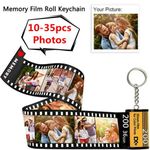 10-35 Photos Personalized Custom Roll Film Album Keychain Couple Camera Keyring