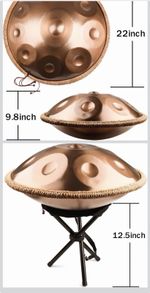 Steel Handpan D Minor Kurd AUCTION 440Hz 10 Notes 22 Inch Steel Drum + Carry Bag